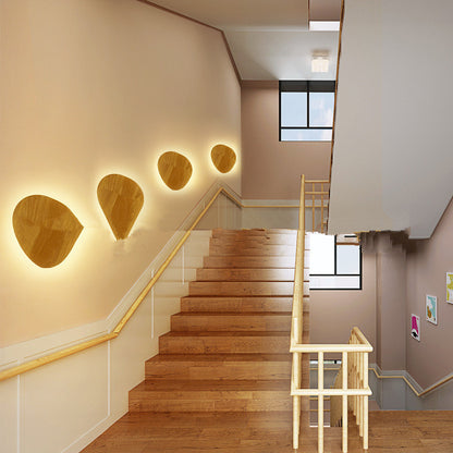 Log Art Wall Lamp – Nordic Minimalist Wooden Light