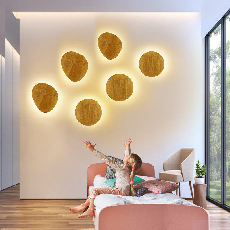 Log Art Wall Lamp – Nordic Minimalist Wooden Light