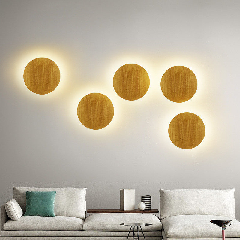 Log Art Wall Lamp – Nordic Minimalist Wooden Light